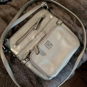 Giani Bernini soft platinum leather crossbody